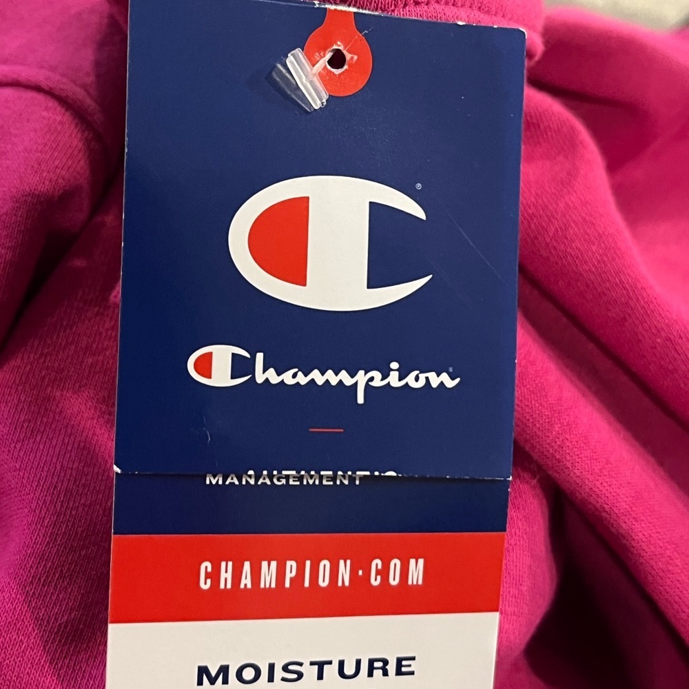 Champion Campus Fuchsia Cropped Hoodie with Floral Embroidered Logo size S - Picture 7 of 9